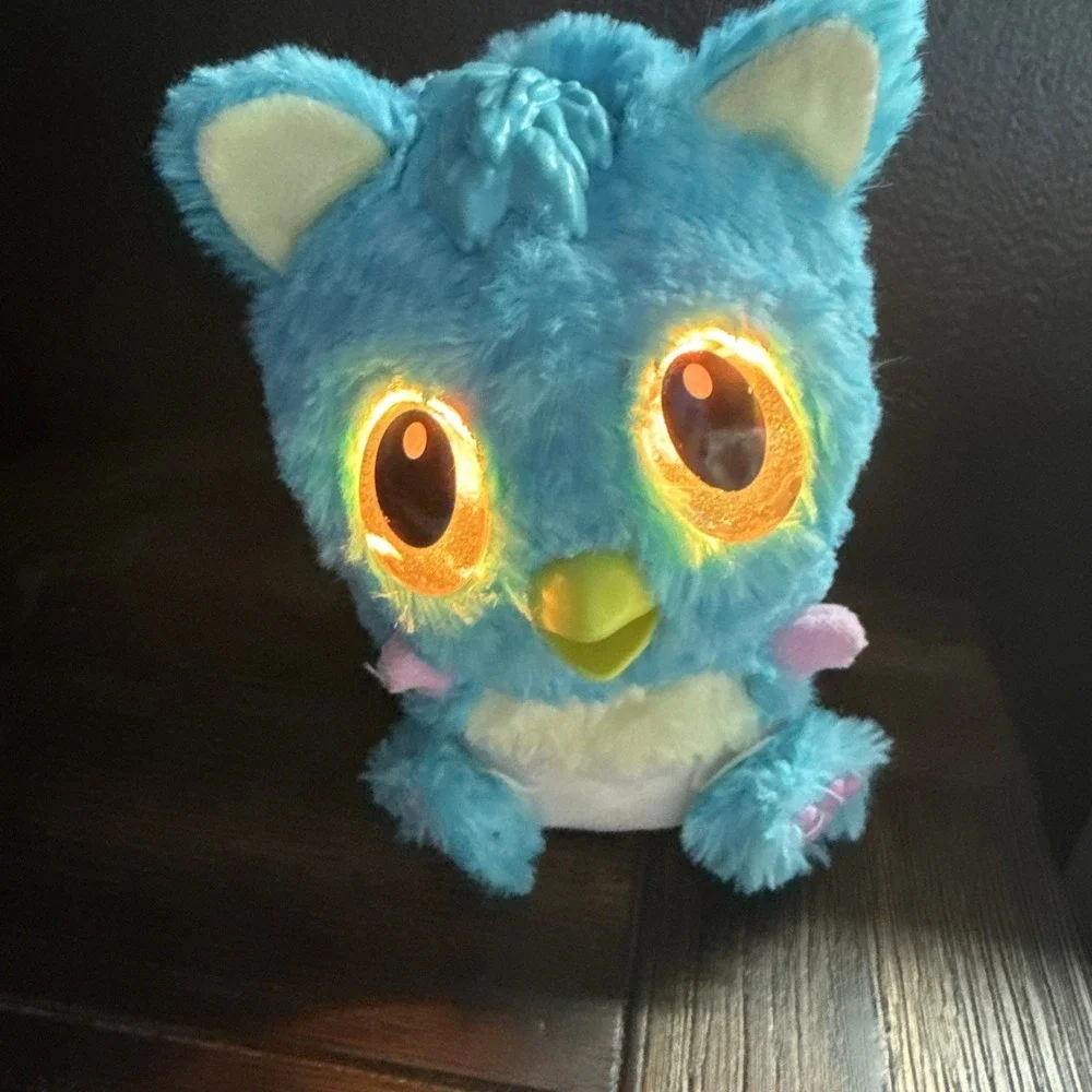 Hatchimals Hatchibabies Blue Pink Baby Owl Bird Interactive Plush Toy Works 6 In